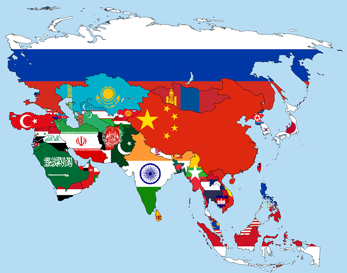 mapa zemí Asie