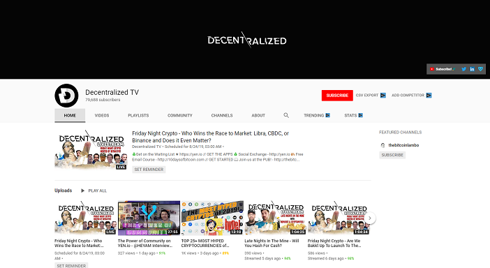 decentralizuotas „youtube“ kanalas, kriptografiniai „YouTube“ vartotojai