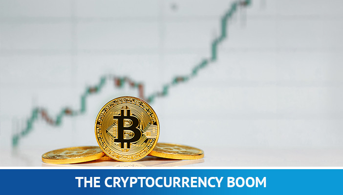 cryptocurrency-boom, bitcoin-prijsgrafiek stijgt